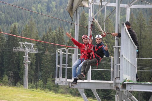 Observation deck Roller Bonfire Bike Zip in Bukovel. Book for a promotion.