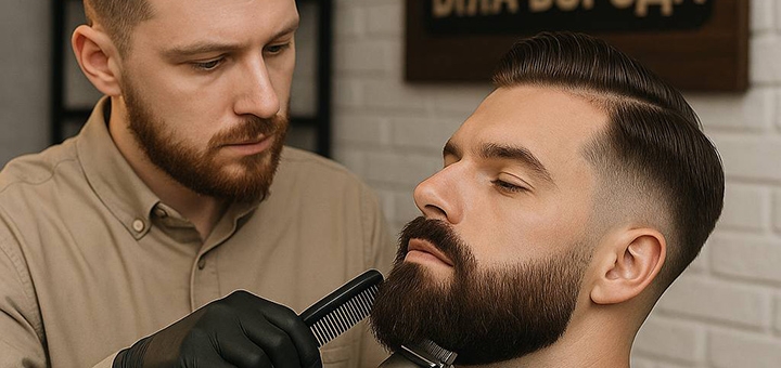 Оформлення бороди у барбершопі Біла борода